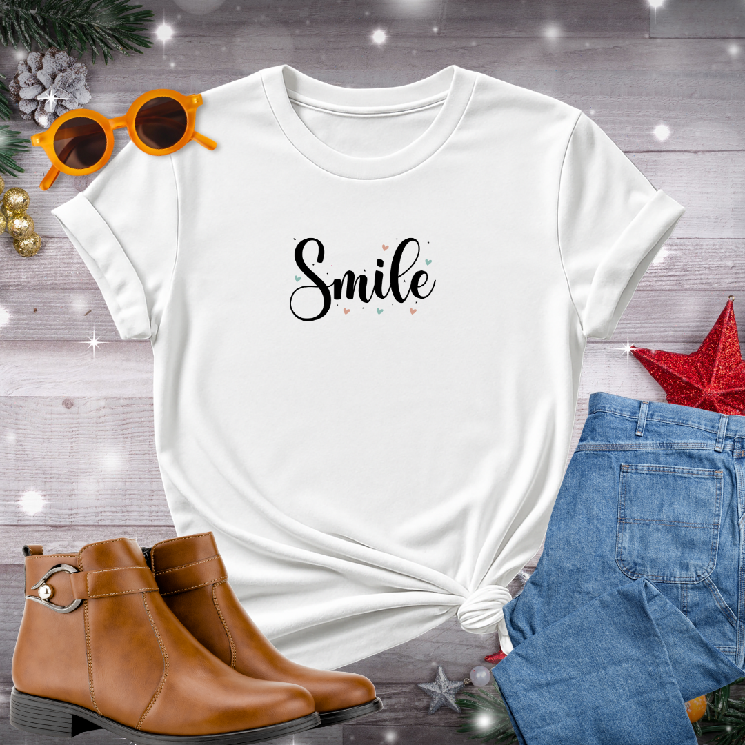 Smile T-Shirt – Subtle Reminder to Savor the Moment, Lead with Warmth, and Let Small Joys Open the Heart
